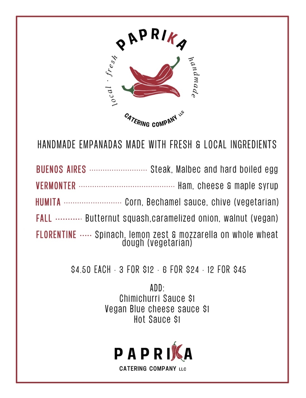 Paprika Catering Company — VRGA